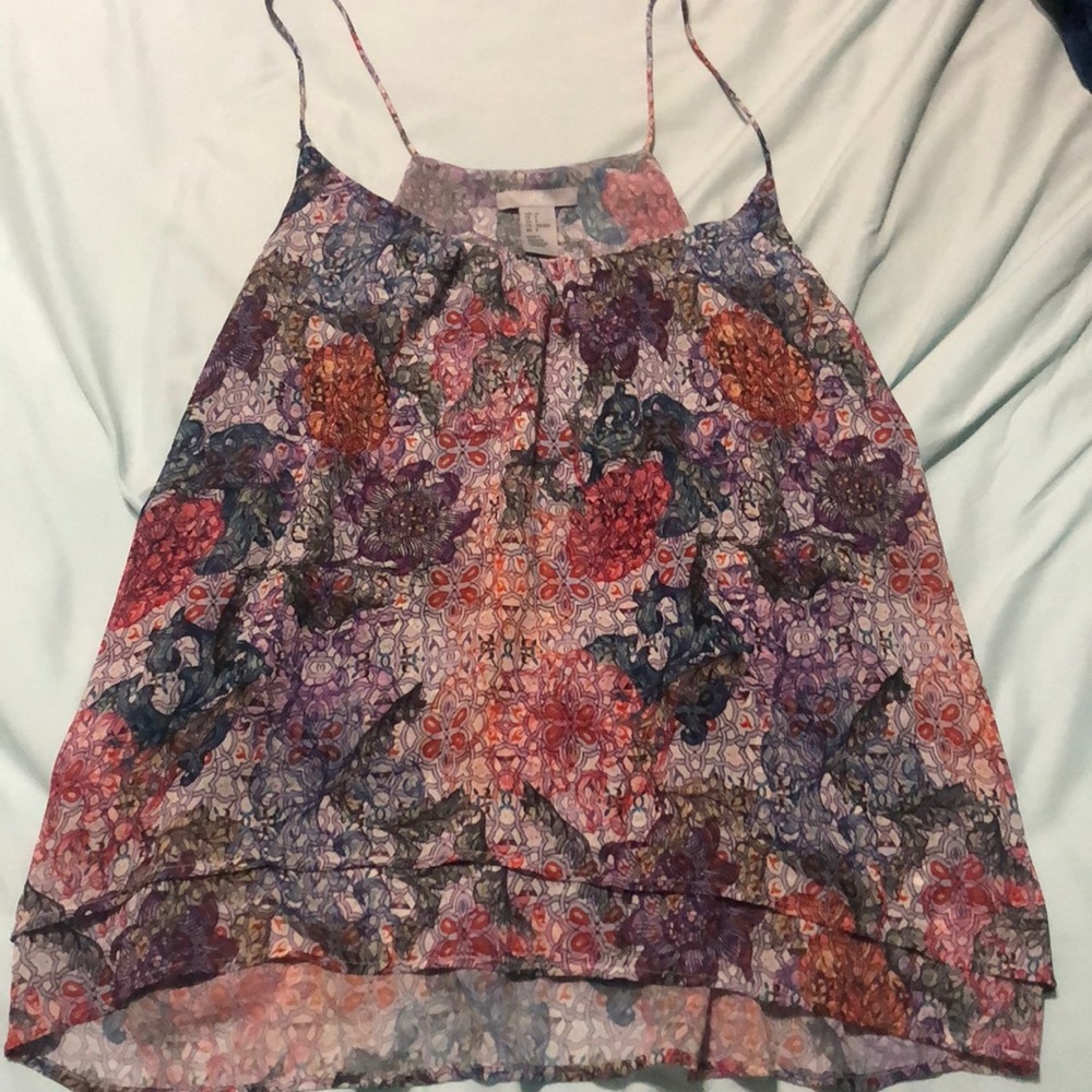 Mosaic spaghetti strap tank top.